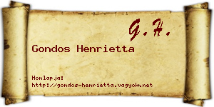 Gondos Henrietta névjegykártya