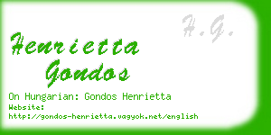 henrietta gondos business card